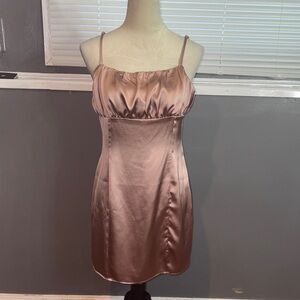 Forever 21 Satin Chemise in Rose Gold